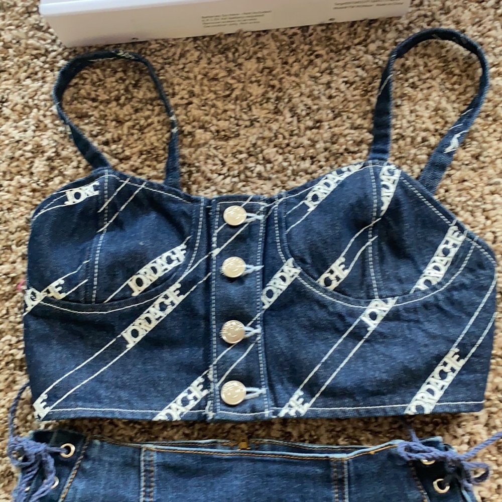 Rinse diagonal print logo Jordache bustier!Size s!